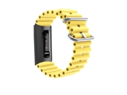 Bracelete Pulseira Round Amarelo para Fitbit by Google Charge 4