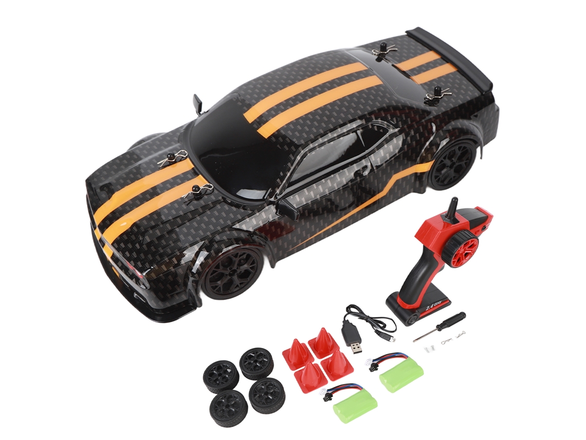 Carro De Controle Remoto Drift Rc 2.4ghz Com Luz Frontal 4 Rodas Baterias Duas Brinquedo De Corrida