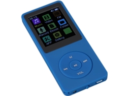 Reprodutor de MP3/MP4 Bluetooth, tela de 1 polegada, música com entrada de 1,82 mm, compatível com vídeo, voz e livros (azul)