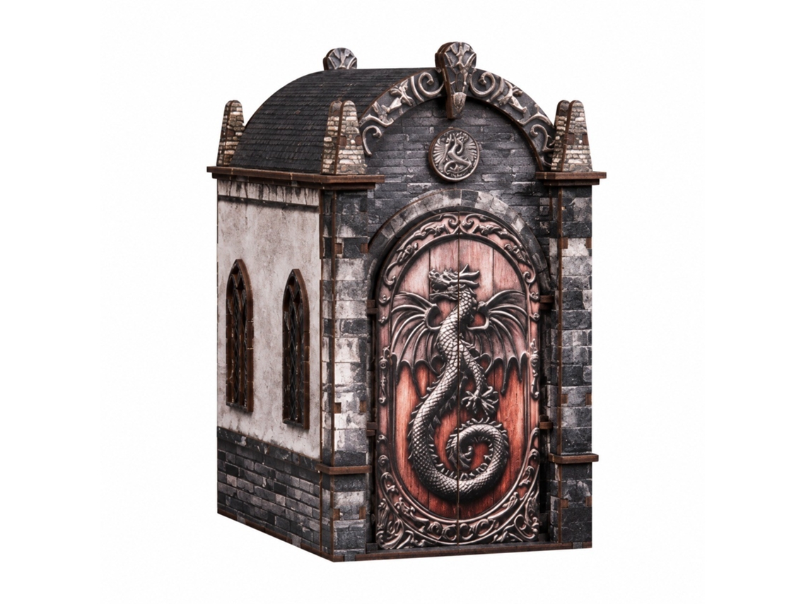Kit De Miniatura 3d Em Madeira Para Montar (castelo Com Dragão)