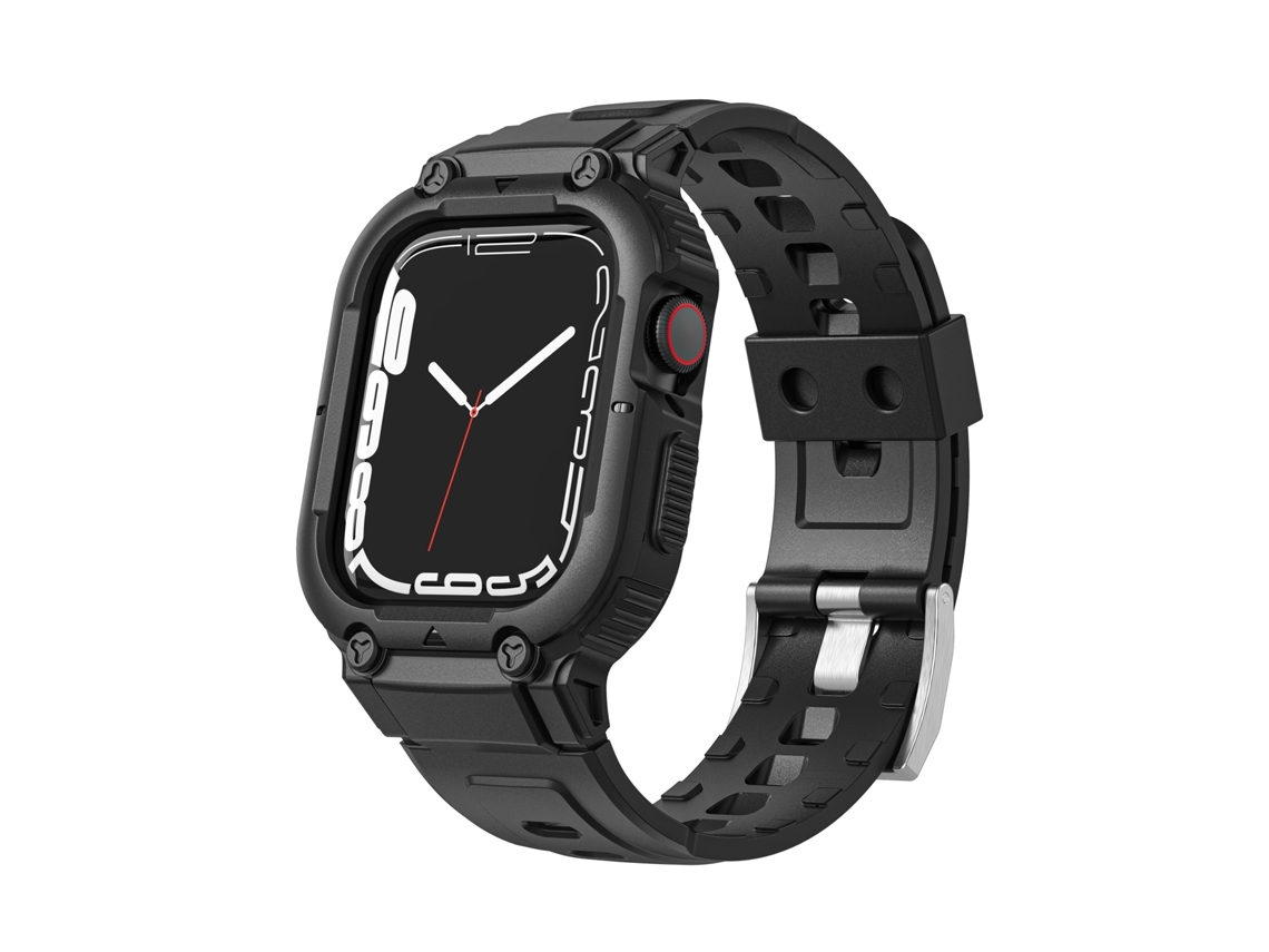 Bracelete de relógio de silicone armadura para Apple Watch Ultra 49 mm (preta)
