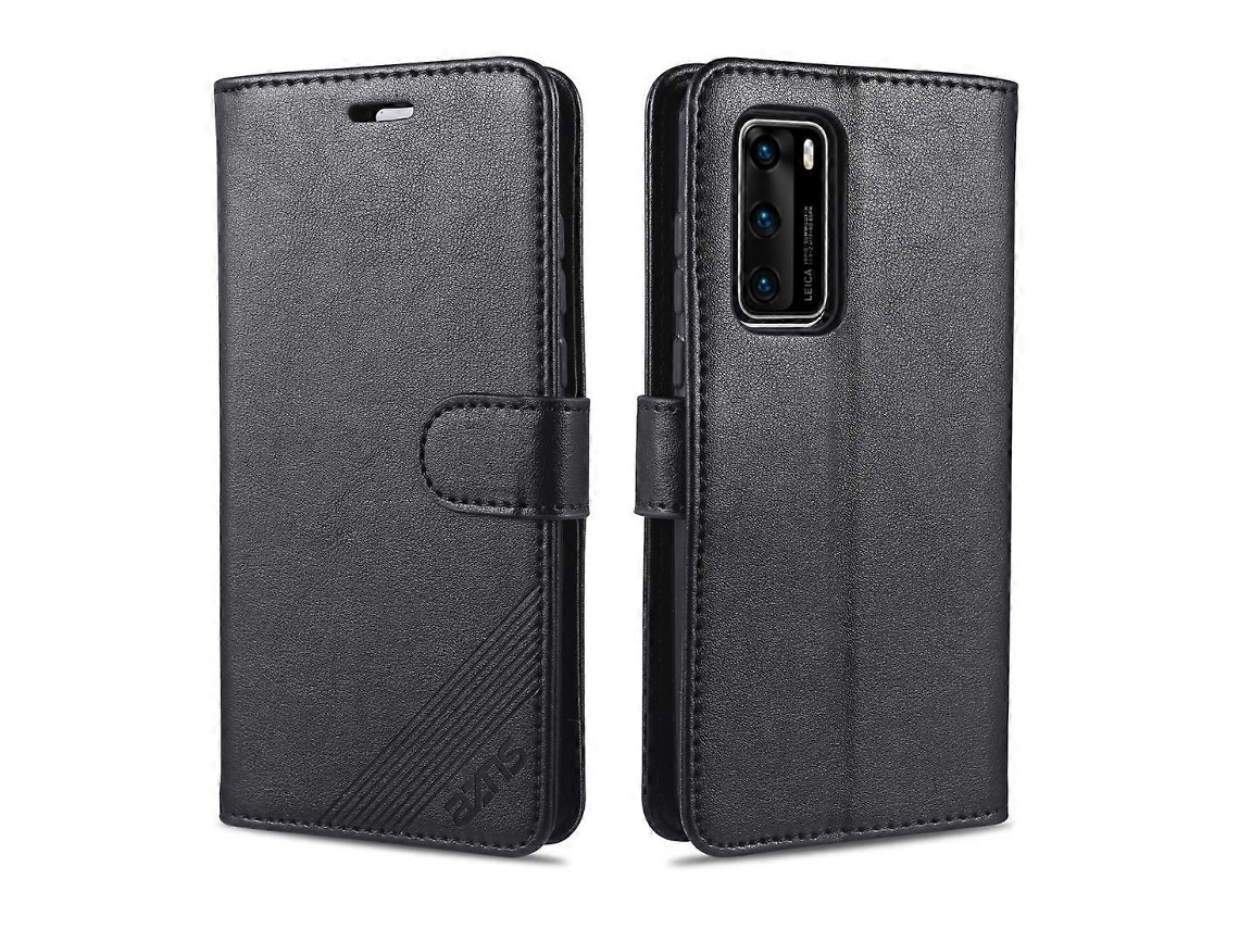 Capa De Couro Com Textura De Pele De Carneiro Azns Com Flip Horizontal E Compartimentos Para Cartões E Carteira Para Huawei P40 / P40 Pro