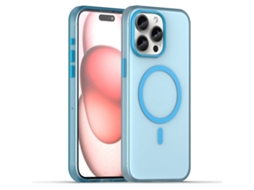 Capa Híbrida Translúcida Para Iphone 15 Pro Max - Tpu E Pc Com Magsafe | Fosca - Azul