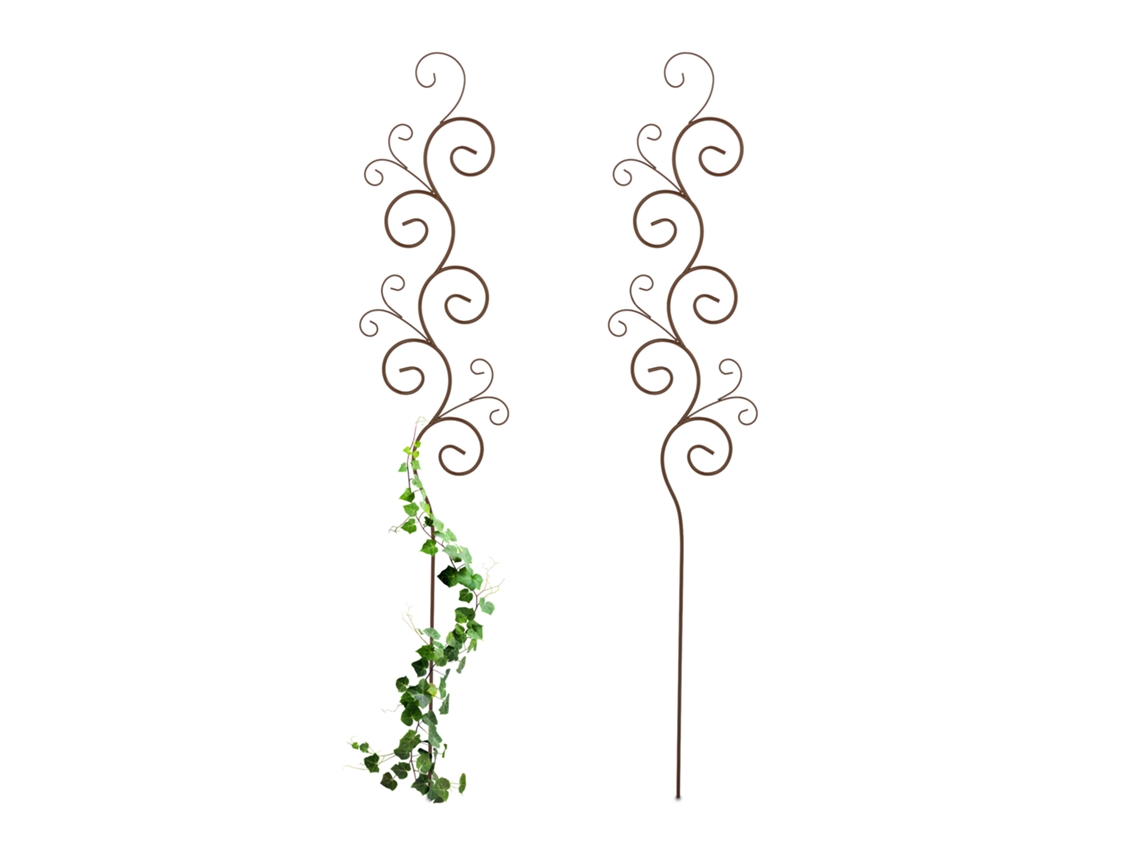 Suporte Para Trepadeiras Relaxdays, 2 Unidades, Estaca, Axl: 160 X 30 Cm, Treliça Para Plantas, Metal, Castanho