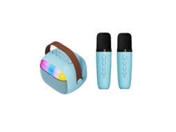 Mini Máquina De Karaokê Para Crianças E Adultos Alto Falante Bluetooth Com 2 Microfones Sem Fio E Luz Led Adequado Para Meninas Meninos D Yizhood