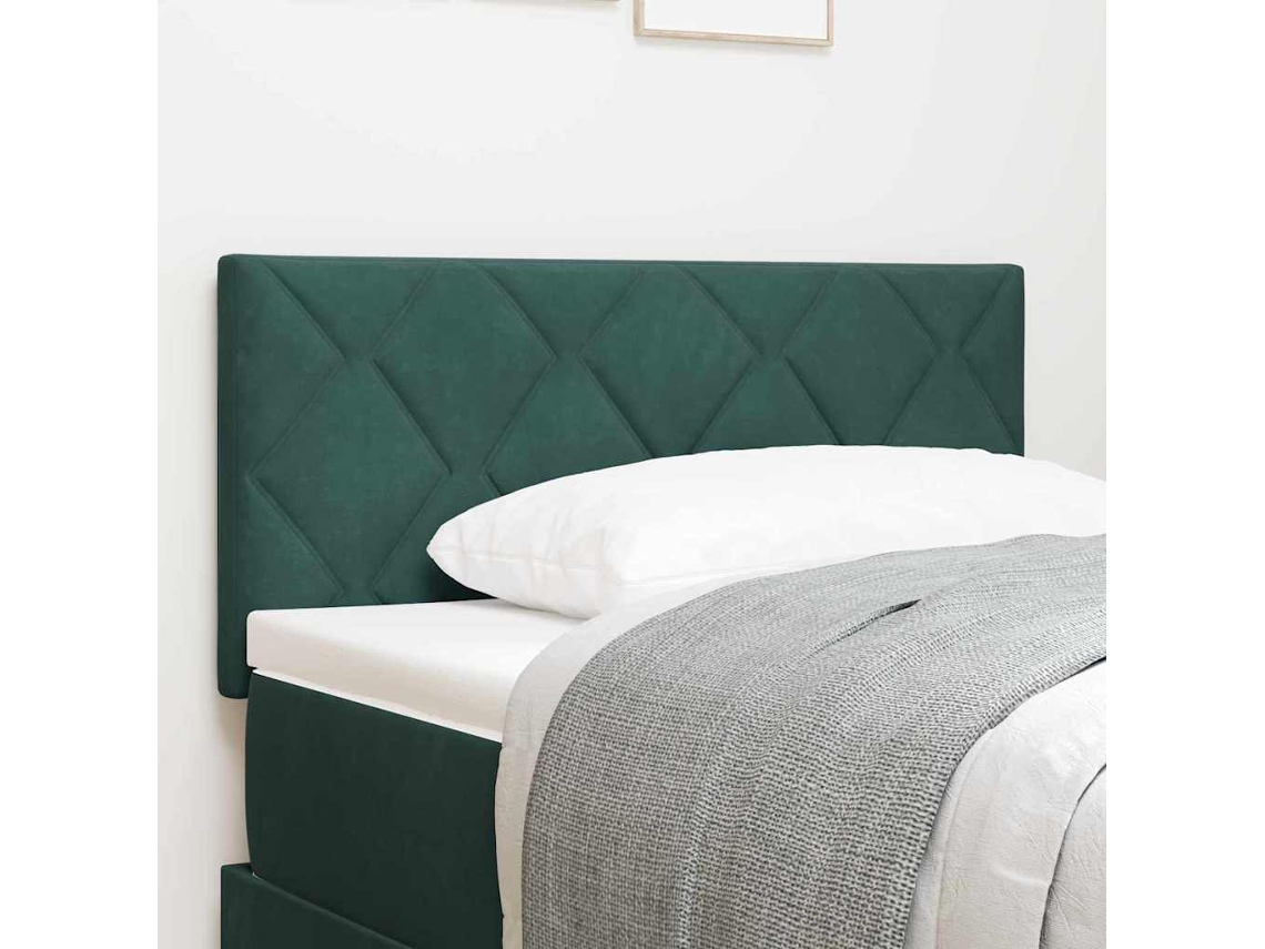 Vidaxl Cabeceira Verde Escuro 90 Cm Veludo