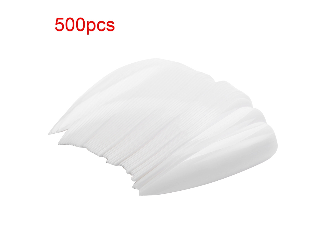500 Unhas Postiças para Colorir e Exibir - Palitos para Prática de Manicure na Cor Branca