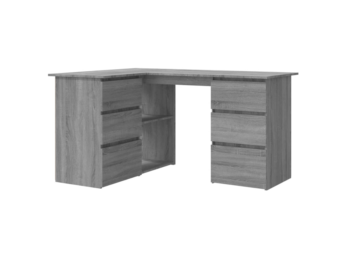 Corner Desk, Corner Desks Vidaxl Cinzeto Madeira Processada (n/a)