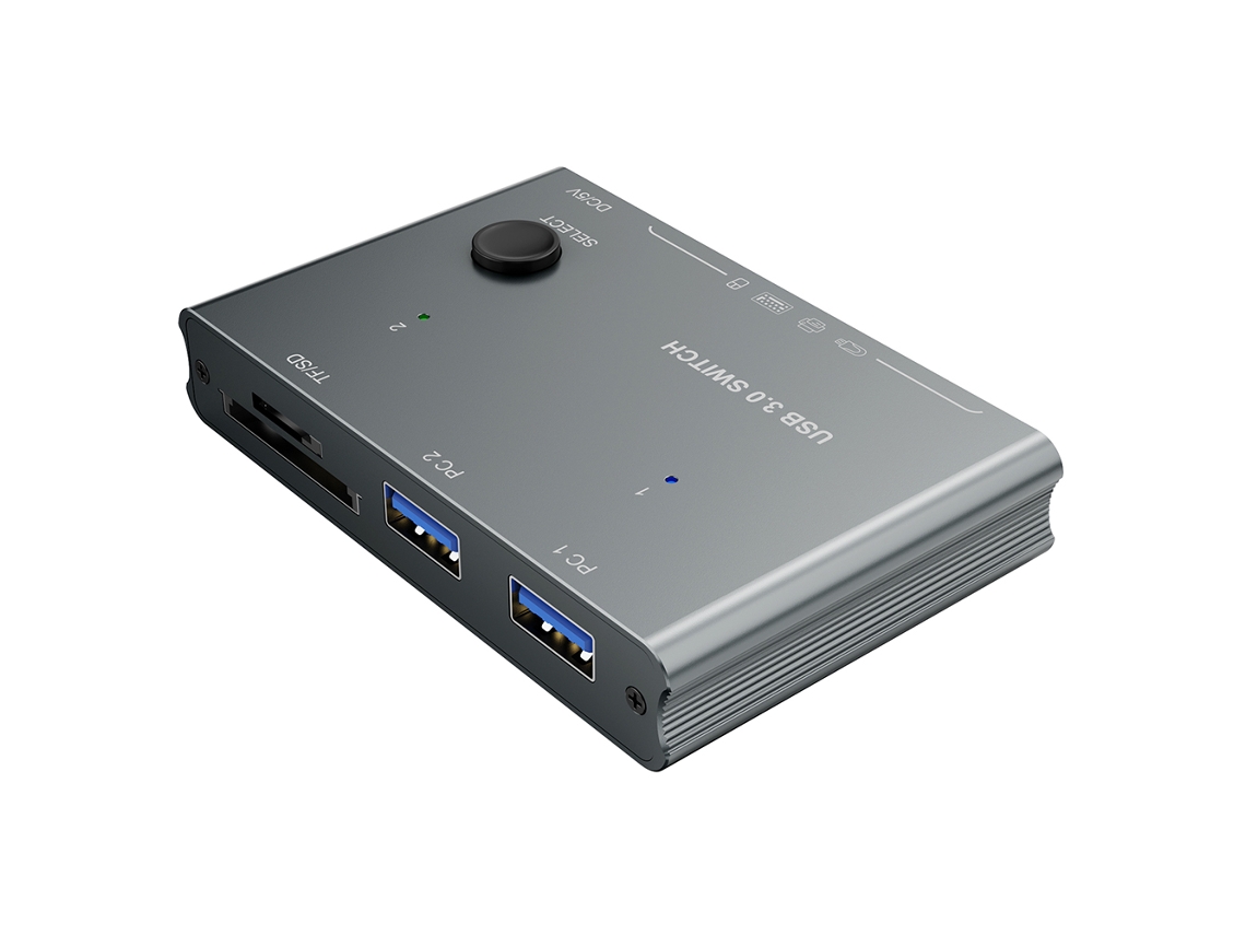 Switcher De Compartilhamento Usb3.0 2-em-4-saída Com Usb3.0/tf/sd, Compatibilidade Amplamente Plug And Play