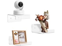 Conjunto De 3-prateleiras Parede Modernas Com Design Que Economiza Espaço Para Banheiro, Sala De Estar E Acessórios