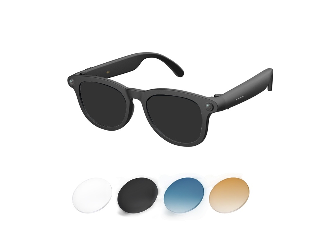 Smartglasses Sg70 Com Câmera, Bluetooth V6.0, Transferência Via Wi-fi, Assistente De Voz Com Ia E 16 Gb De Armazenamento (preto)