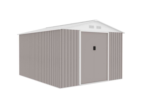 Abrigo De Jardim Em Metal 8,84 M² 277 X 319 X 202 Cm Uranus Kit De Ancoragem Incluído, 2 Portas Deslizantes Taupe Archer