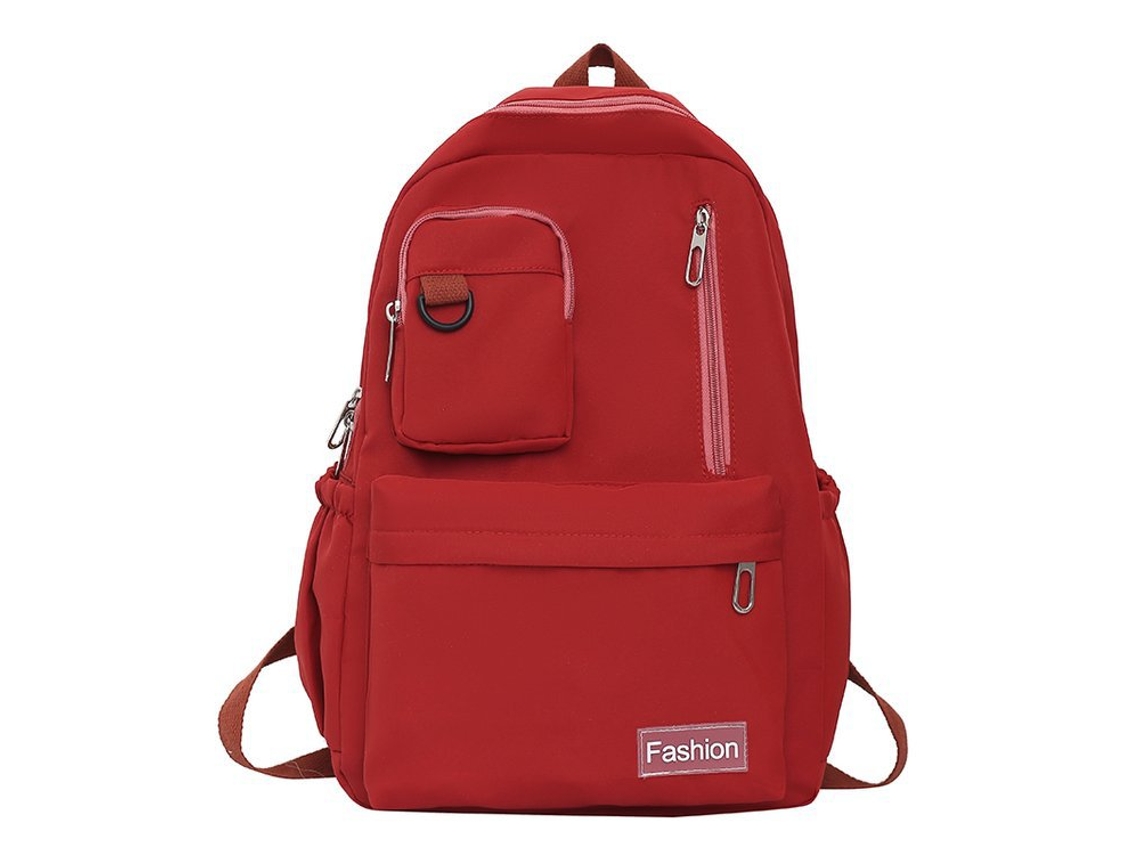 Mochila Escolar, Unissex Para Viagem, Cor Vermelha