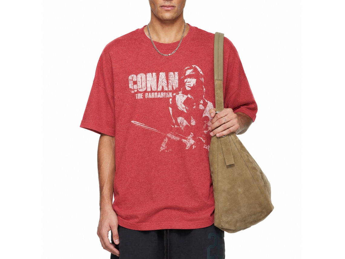 Rockinstone Conan White Heather Red Adult T-shirt Size:xl