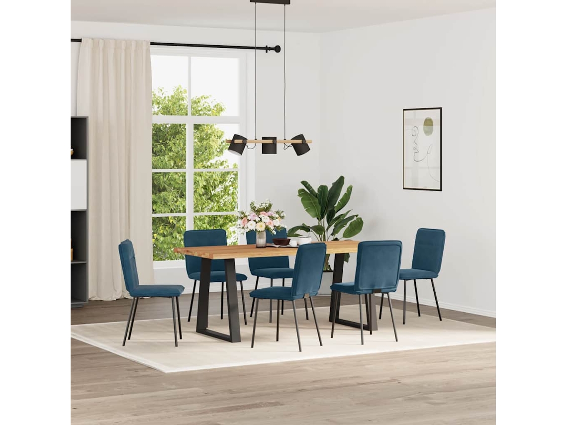 Vidaxl Cadeiras De Jantar 6 Pcs Veludo Azul
