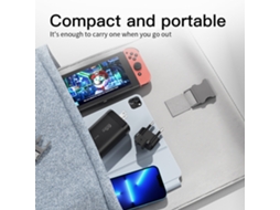 Gan Tech Carregador De Parede Essager 65w Com 3 Portas Usb Pd (2 Type-c Usb-a), Carregamento Rápido Pd3.0 E Qc3.0