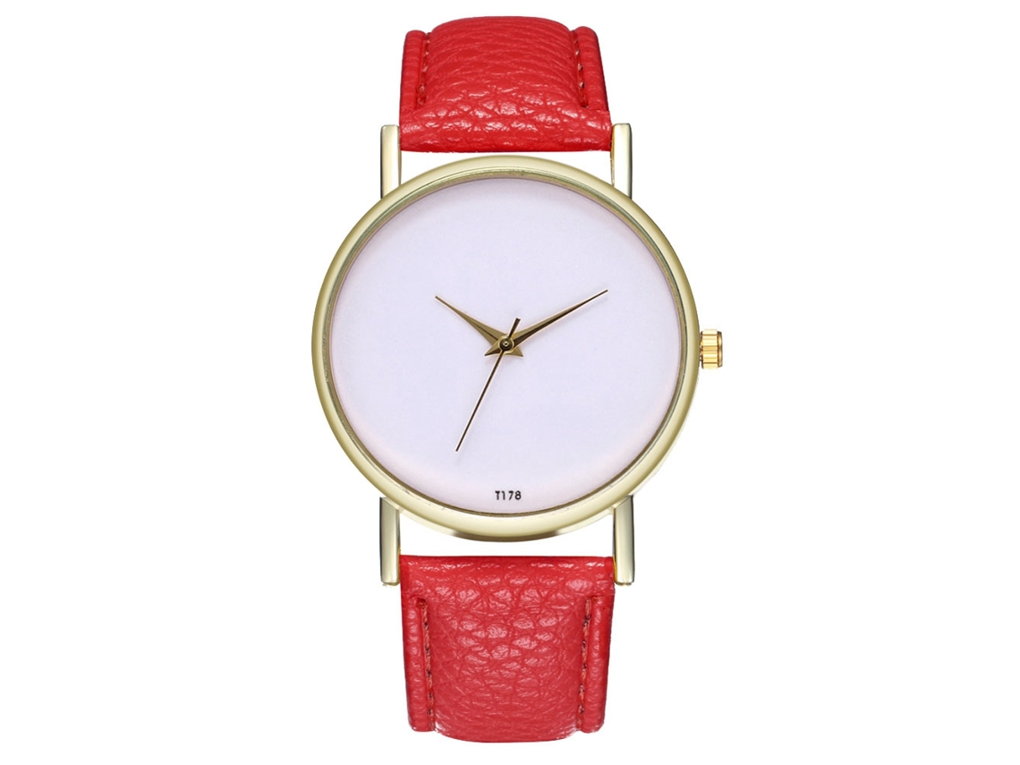 Relógio de quartzo unissex elegante e moderno, presente ideal para casais (vermelho)