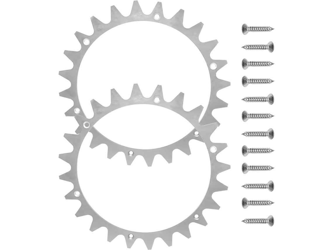 Capa de roda de cortador robótico em aço inoxidável de 205 mm com 12 parafusos Zeuxo