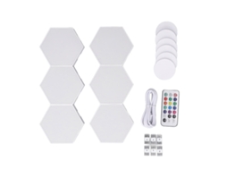 Kit de Luzes Hexagonais Led RGB com Controle Remoto 13 Cores | S/MARCA
