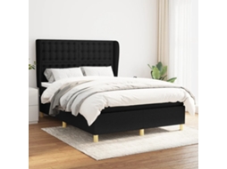 Vidaxl Cama Com Molas/colchão 140x190 Cm Tecido Preto