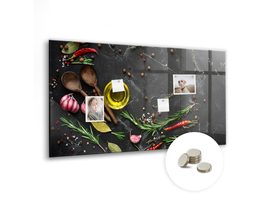 Quadro Magnético Especiarias Na Bancada Para A Sala De Estar Espelharte (120x60 Cm)