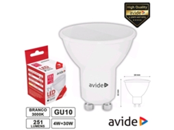 Lâmpada Led Gu10 Spot 4w 230v 3000k 320lm AVIDE