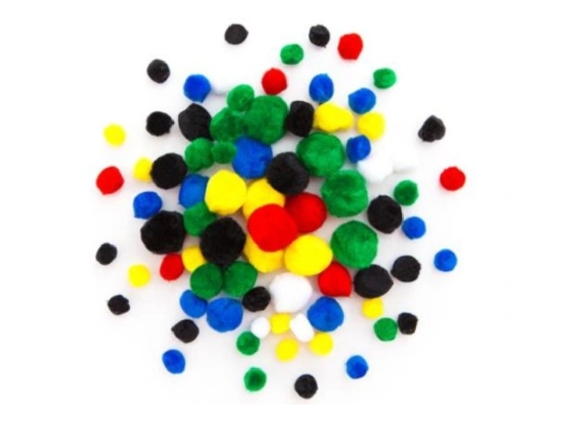 Conjunto De 78 Pompons Acrílicos Em Mix De Cores Dp Craft