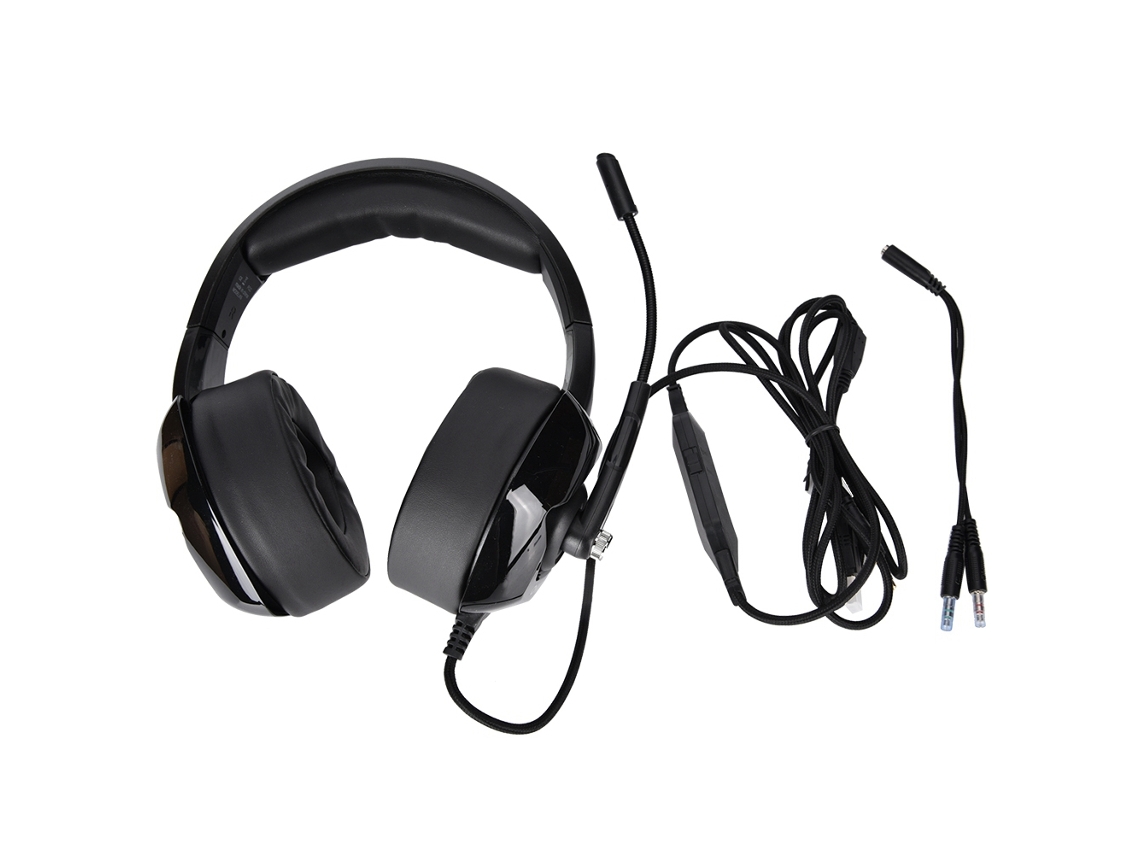 Headset Gamer Over Ear Vermelho Com Led Rgb, Microfone Fio Usb Para Pc, Ps4, Xbox E Switch