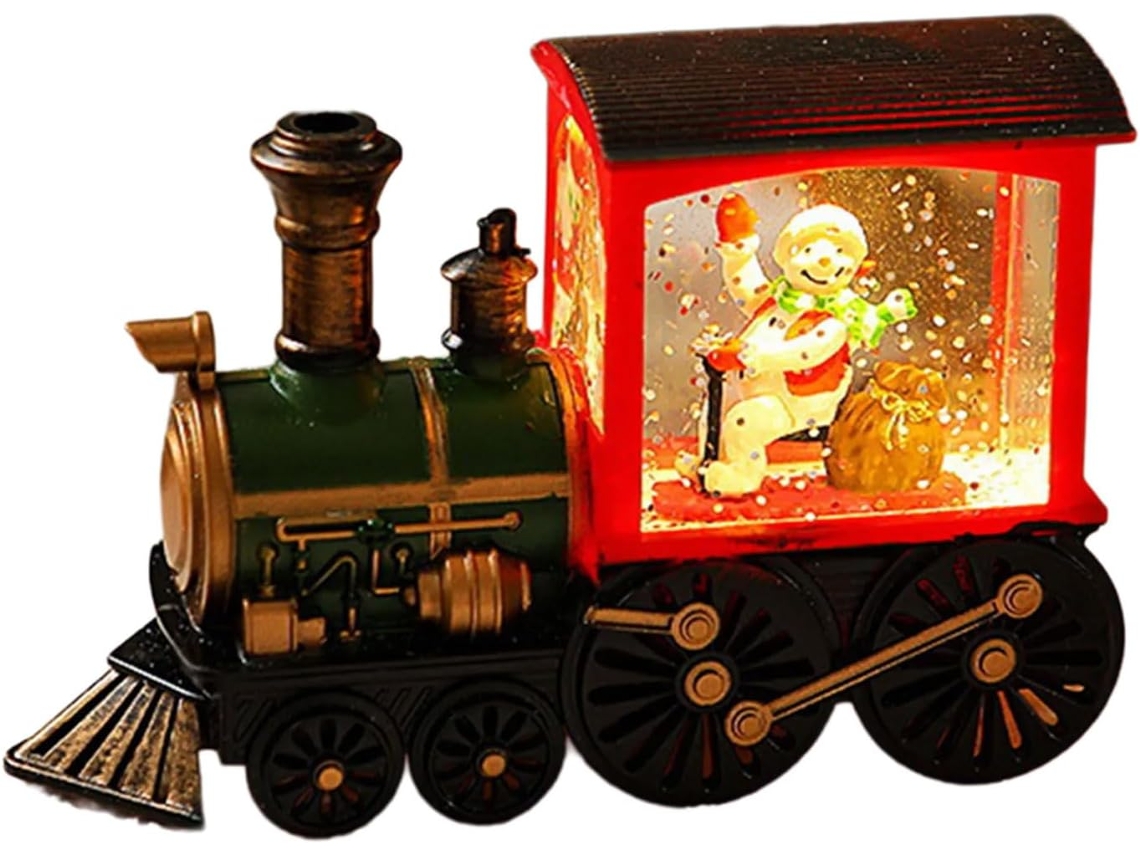 Peças Decorativas SFUSHOS, trem do Papai Noel, boneco de neve, colecionadores