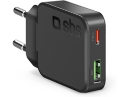 Carregador SBS Formato Ultracompacto e Ultrafino (Usb - C 30 W/Usb-A - 18W)