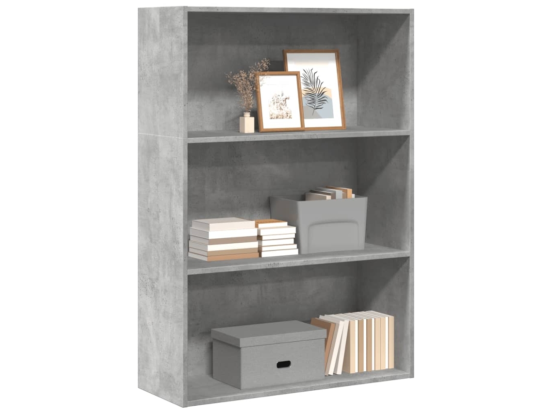 Vidaxl Estante 80x30x114 Cm Derivados De Madeira Cinzento Cimento
