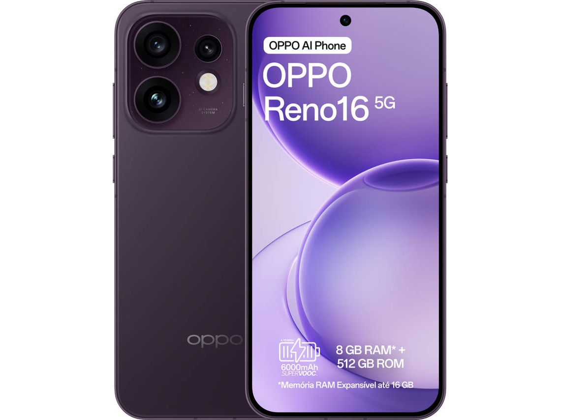 Smartphone OPPO Reno 16 (6.32'' - 8 GB - 512 GB - Preto Crepúsculo)