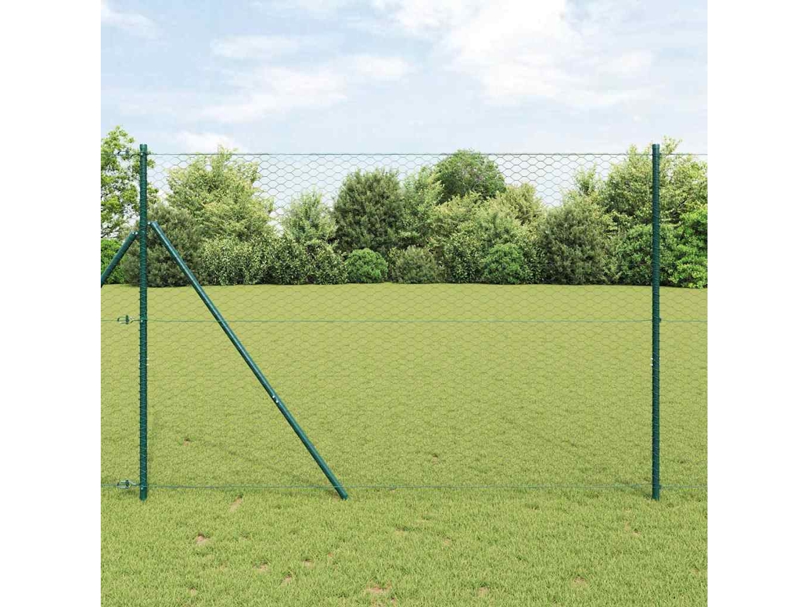 Vidaxl Fixação Para Cerca Hexagonal No Chão 50 X 1,6 M Cinzento Malha