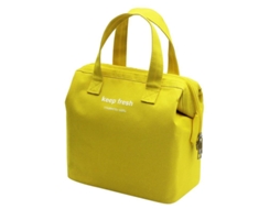 2026 bolso de Almuerzo Aislado Portátil Con Diseño de Apertura Ancha para Enfriar Y Mantener Comida Fresa Amarillo