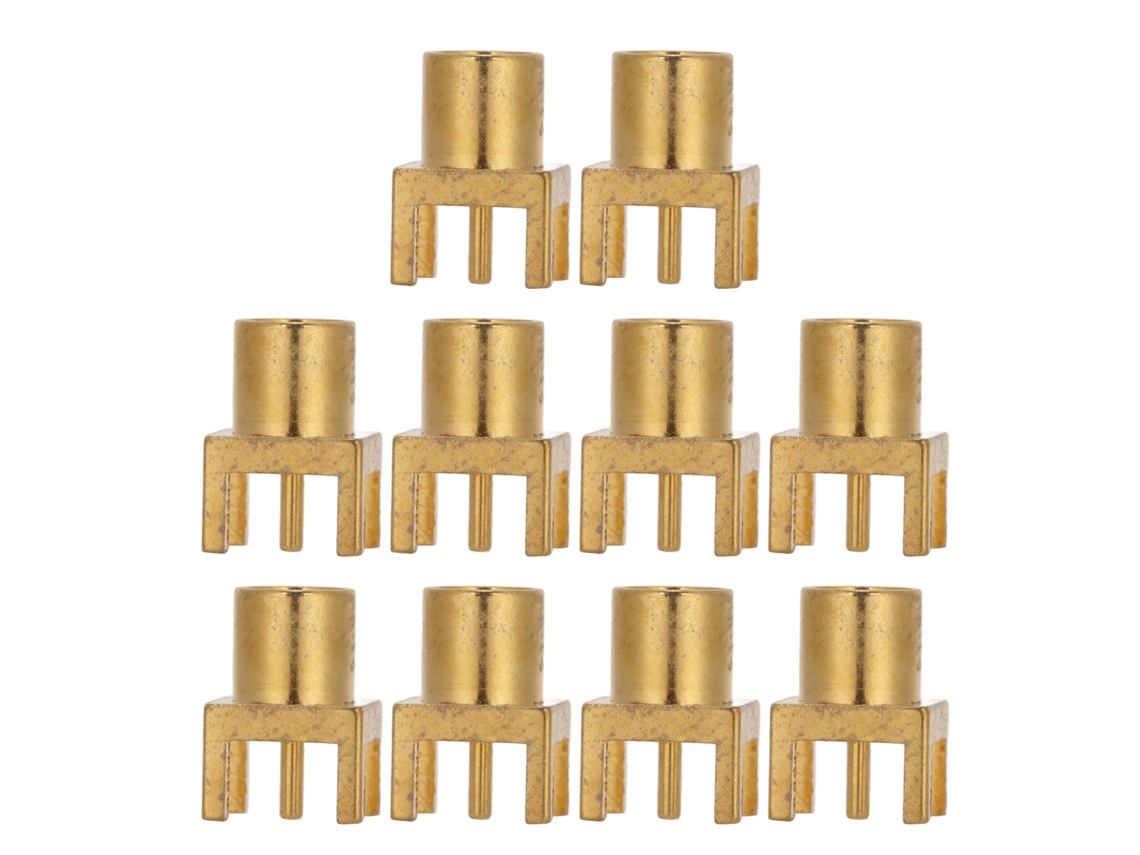 Yuru 10pcs Conector Mcx Fêmea 4 Pinos Soquete Pcb Solda Jacks Material Ofc 50ohms para Gps Wifi Rádio