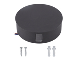 Luz de Parede Led Moderna Alumínio 6w Preta Jardim Quarto S/MARCA