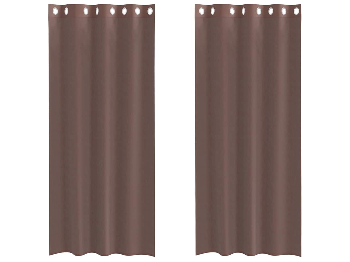 Maison Exclusive - Cortinas De Voile Com Ilhós 2 Pcs Castanho 140x225 Cm