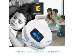 Detector de Monóxido de Carbono com Bateria, Alarme Sonoro e Luminoso | S/MARCA