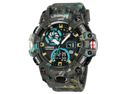 Relógio Masculino Cronógrafo Esportivo Multifuncional Luminoso e Resistente À Água com Estampa Camuflada Moderna MDUG (camuflado Cinza)