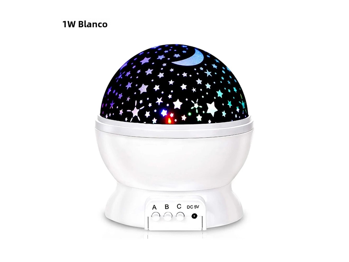 Luminária Noturna com Projeção de Céu Estrelado , Luz Decorativa de Parede Led Giratória MDUG (1w Branca)