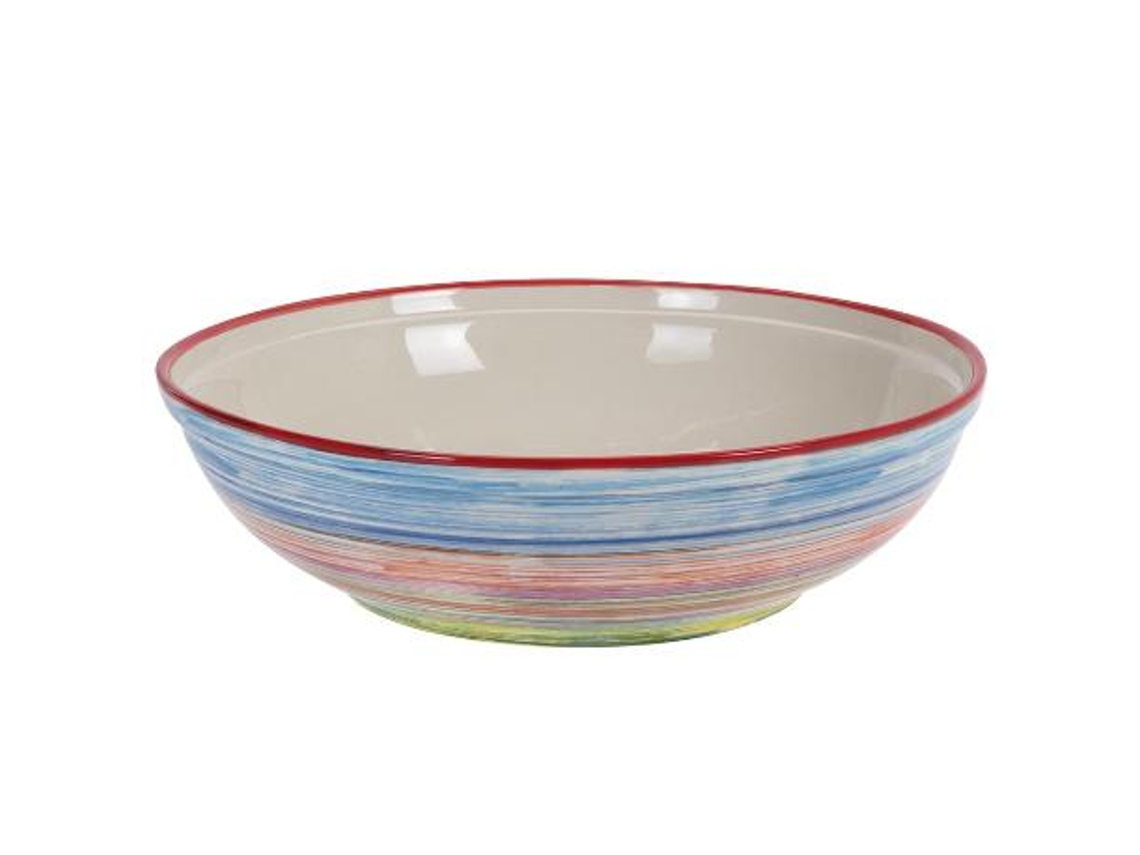 Centro mesa loza rayas 38x11 cm