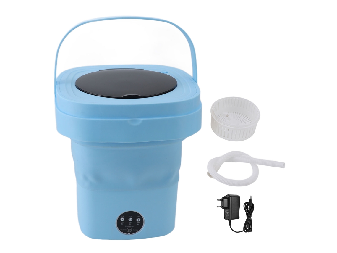 Máquina de Lavar Portátil Compacta e Dobrável para Apartamentos e Dormitórios, 8.5l, Limpeza Profunda Azul Eu LAXISCREED