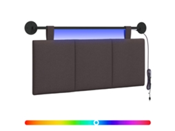 Cabeceira Suspensa com Luz Led Marrom Escuro Tecido MAISON EXCLUSIVE