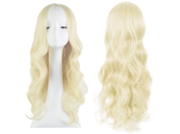 Pente Longo Ondulado Platinoblonde - Resistente Ao Fogo - 68 Cm De Comprimento - Fantasia/costume - Pente Charmoso - Uso Diário - Adorno Capilar
