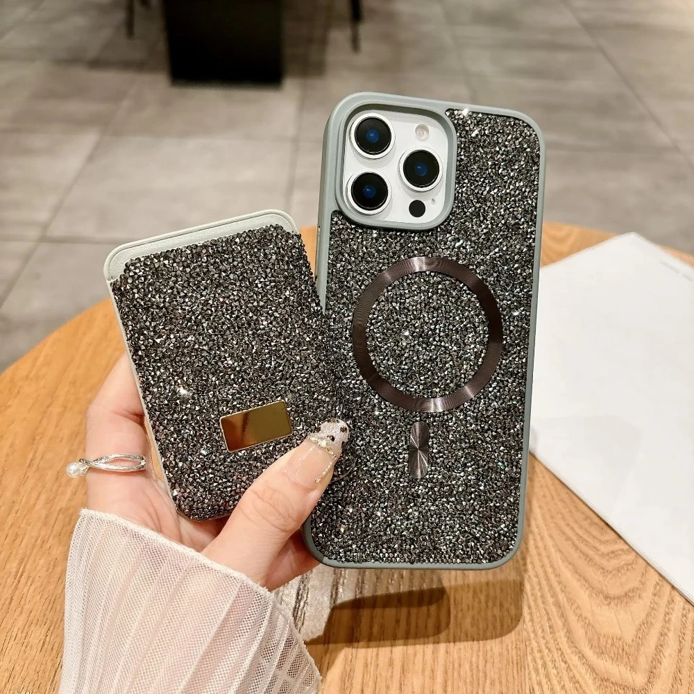 (cinza, Iphone 15 Pro Max) Capa Para Celular Com Compartimento Magnético Para Cartão, Compatível Com Iphone, Capa Protetora À Prova De Choque.