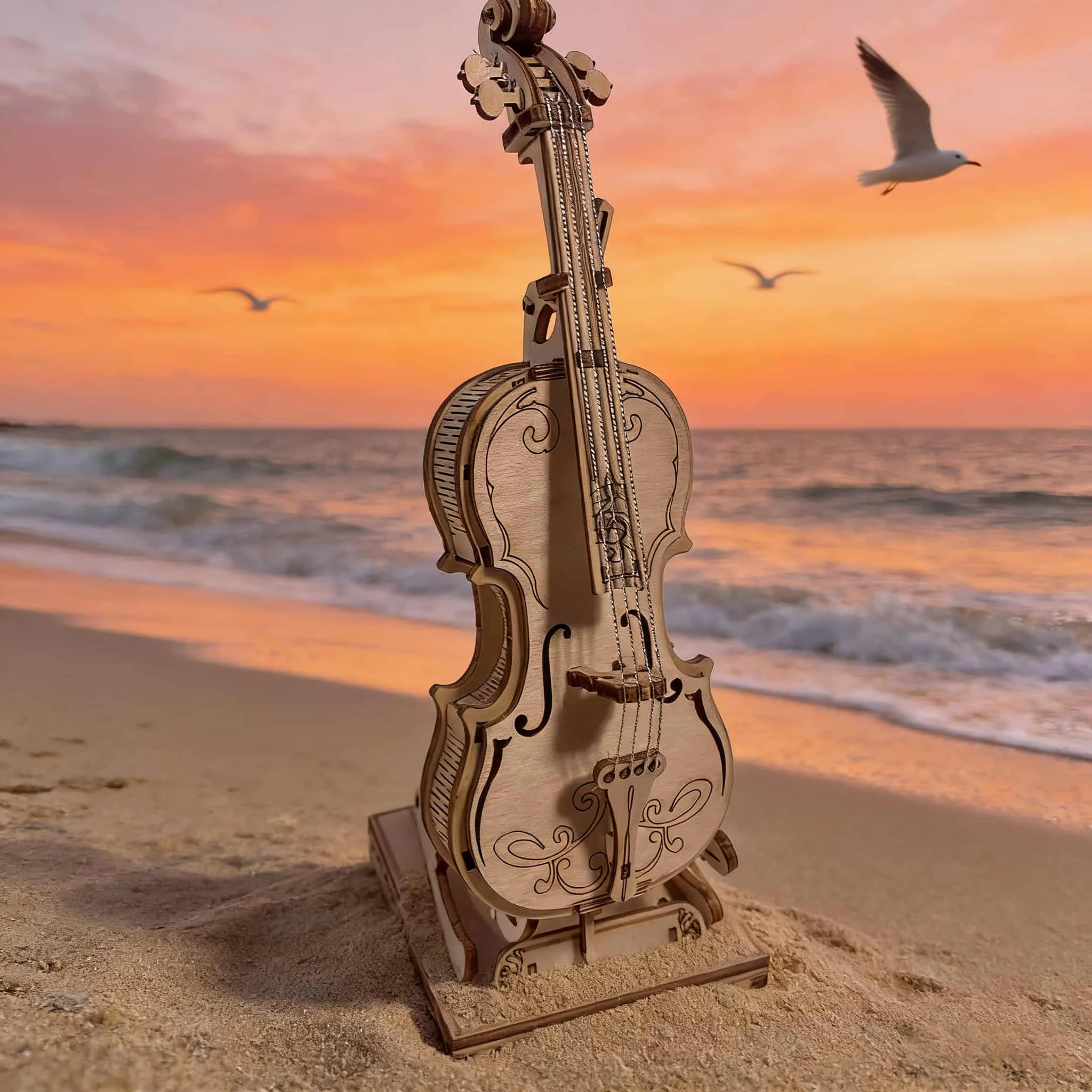 Novo Quebra cabeça de Violino de Madeira para Montar, Caminhão 3d de Madeira para Montar. MDUG