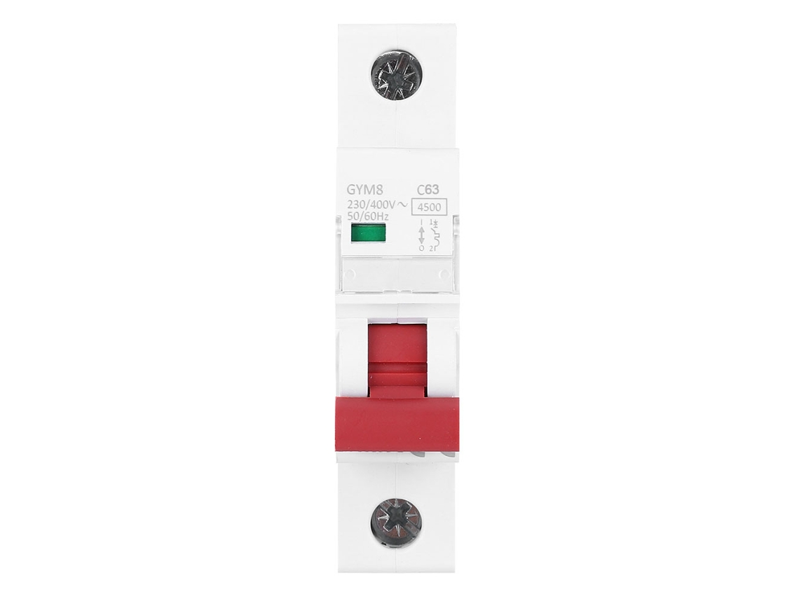 2 Peças Disjuntor Miniatura Gym8 c45 Mcb 1p 230/400vca 40a/50a/63a Interruptor de Ar S/MARCA