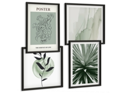 Composição De Quadros Inspirações Vegetais Natureza Espelharte (4 Peças)