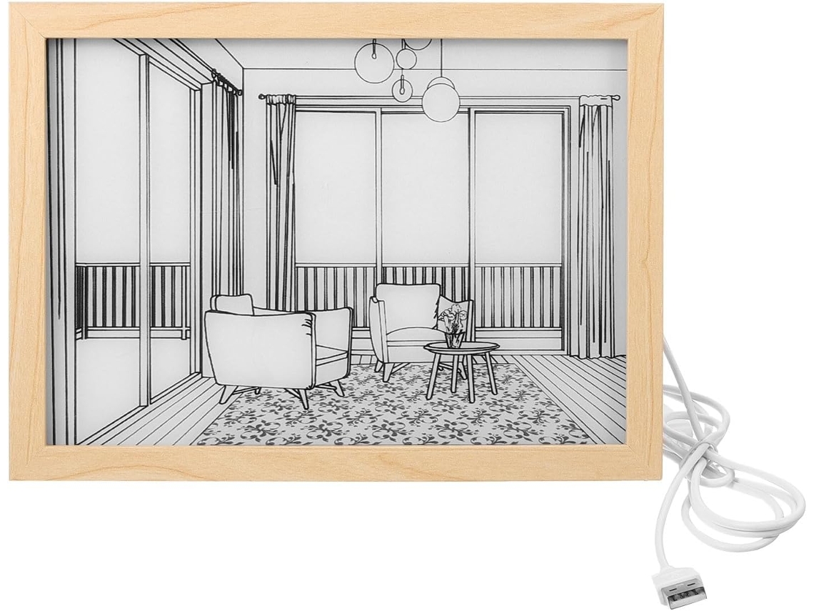 Porta Retratos Acrílico Iluminação Design Criativo Função Ideal Decoração Quartos Lojas Mesa Leve GOKOCO