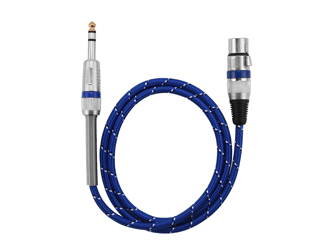 Cabo de microfone de áudio estéreo Slowmoose XLR fêmea de 3 pinos para macho de 6,35 mm para 1/4 de polegada, 1 m/3,28 pés